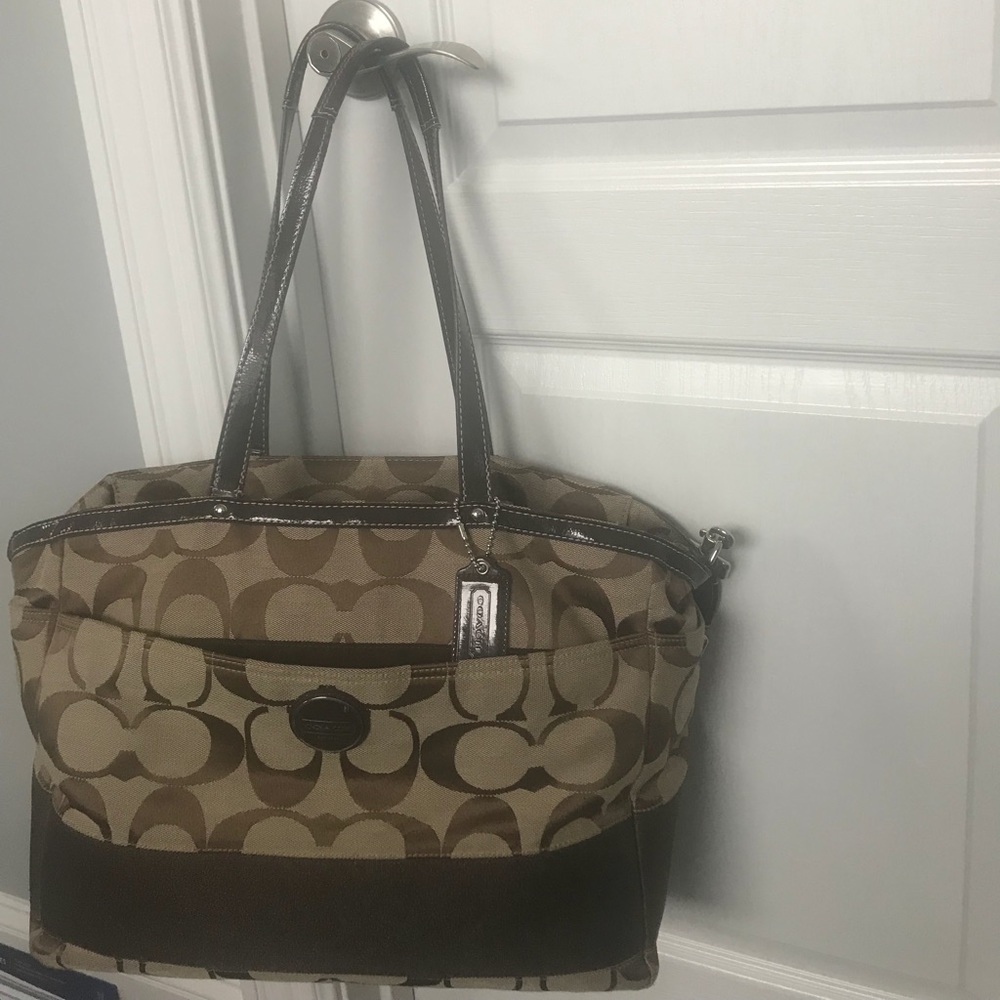 Coach brown diaper bag